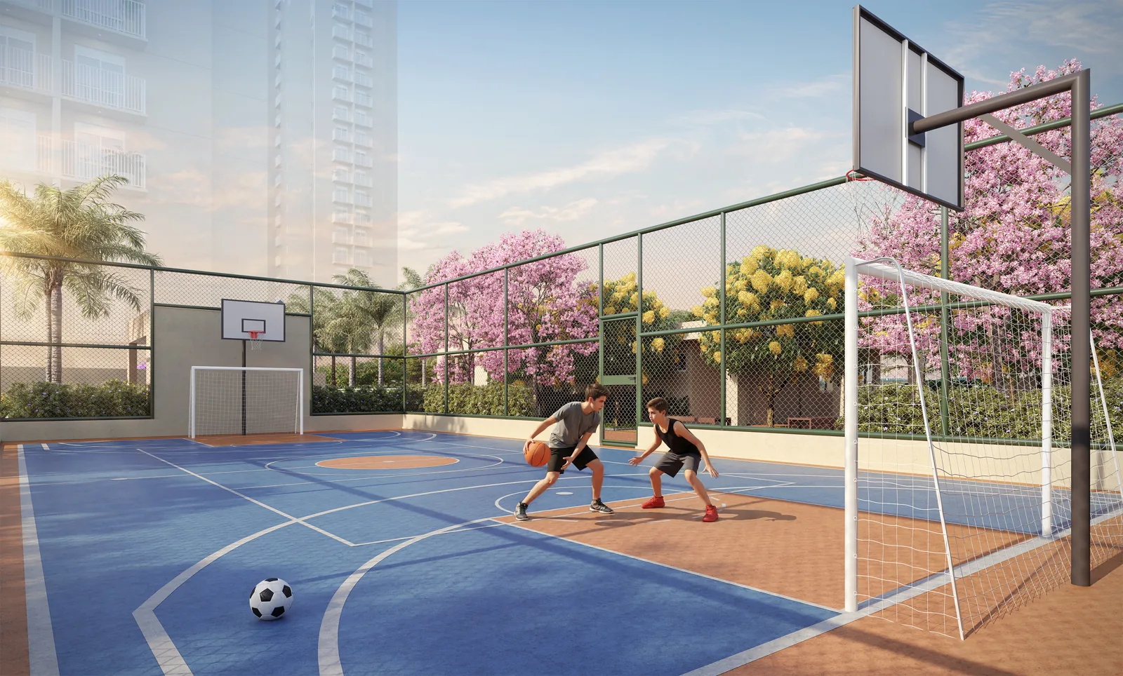 Quadra esportiva do Natuá — perspectiva ilustrada