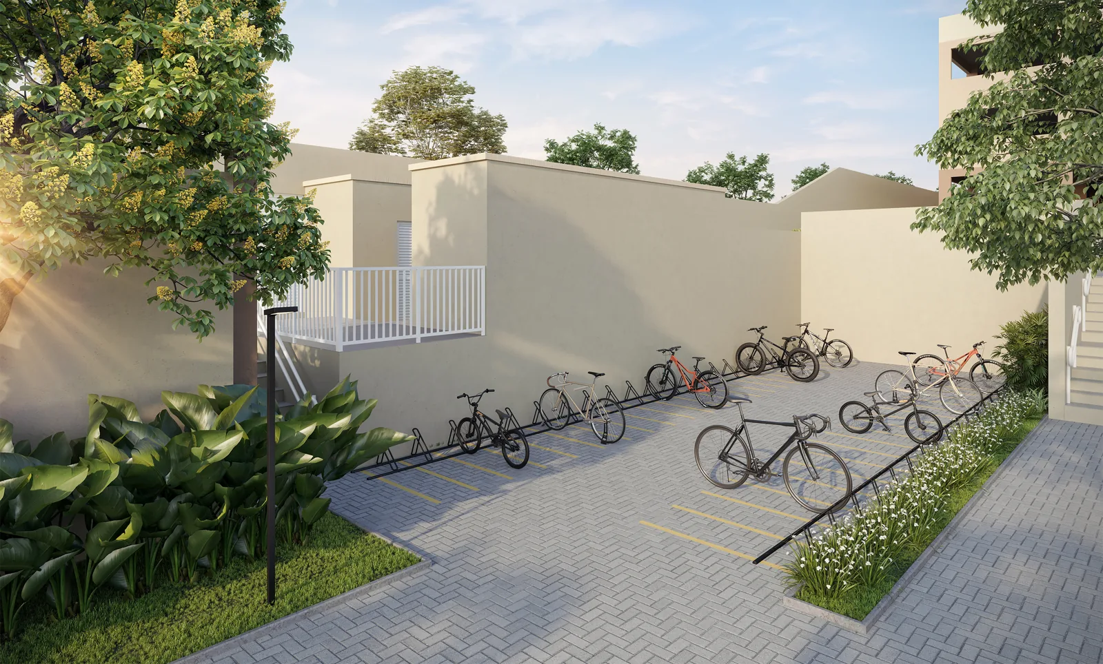 Bicicletário do Natuá — perspectiva ilustrada